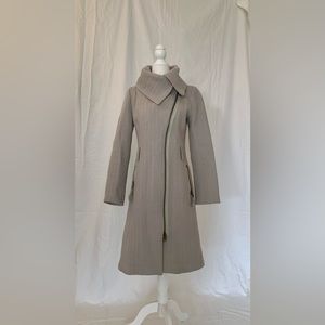 Mackage Downtown Virgin Wool Coat Walnut Cream Women’s Medium